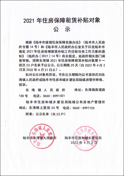 2021年住房保障租賃補貼對象公示東海鎮(zhèn)第十一批.png