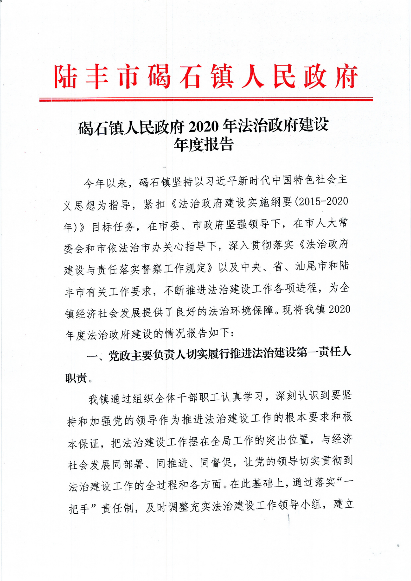 碣石鎮(zhèn)人民政府2020年法治政府建設年度報告_00.png